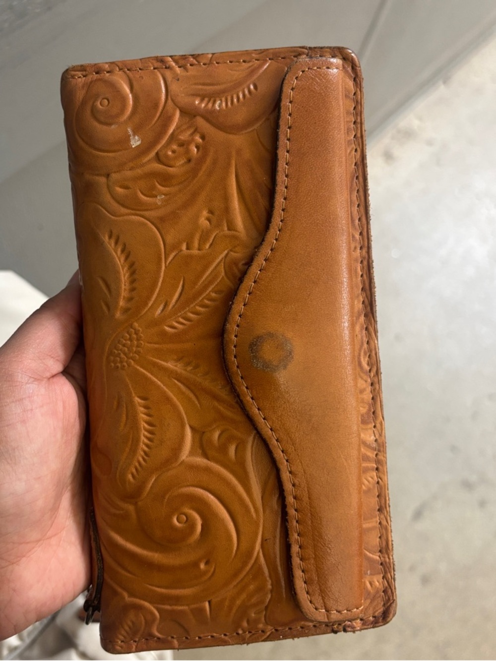 Patricia Nash Tooled Leather Wallet in Tan